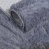 Garvee Fluffy & Sheepskin Pure Grey 2.6'-Round Area Rugs for Living Room Rug Super Soft Shag Rug for Bedroom Modern Plush Rugs Fluffy Carpets for Kids Boys Girls Room Decor Non-Slip Fuzzy Rug for Nursery