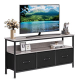 Garvee Dresser TV Stand, Entertainment Center with Storage, 55 Inch TV Stand for Bedroom Small TV Stand Dresser with Drawers and Shelves, TV & Media Console Table Furniture for Living Room, Black & Grey - Black