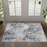 Garvee Washable Area Rug Modern Abstract Rug, Foldable Soft Indoor Carpet with Non-Slip Backing Low Pile, Non-Shedding Floor Mat for Living Room Bedroom Dining Room Office, 2x3 - Gray