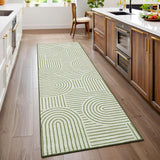 Garvee Modern Rug 2x6 Runners for Hallways, Abstract Kitchen Runner Rugs Non Slip Bath Runners, Rainbow Washable Runners Rug for Bedroom, Soft Long Rugs for Entryway Bathroom Laundry Dorm, Green - Green