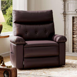 Garvee Oversized Recliner Chair - PU Leather Large Manual Recliner for Adults, Ultimate Comfort Lazy Boy with 1.5X Sponge Filling and Easy Recline Mechanism for Relaxation, Coffee - Coffee