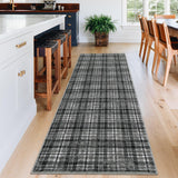 Garvee Modern Plaid Area Rug Washable Soft Non-Slip Low Pile Carpet for Living Room Bedroom Nursery Office, Classic Farmhouse Rustic, 0.23 Inch, Multi-Color - Gray