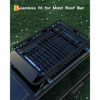 Garvee 84" x 39" x 6" Universal Roof Rack Basket, 200 lbs Capacity Heavy-Duty Rooftop Cargo Carrier with Extension for SUVs, Trucks, and VehiclesBlack