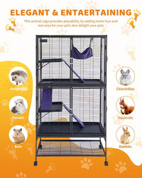 Garvee Metal Cat Cage 64 Inch Tall Multi-Level Ferret Cage for Small Animals Indoor Outdoor Playpen with Hammock Detachable Metal Wire Kennel for Cats Chinchilla Rabbit Guinea Pigs
