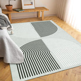 Garvee 9x12 Area Rug Modern Geometric Arch Grey Washable Non Slip Low Pile Indoor Carpet for Living Room Nursery Bedroom Kitchen - Gray