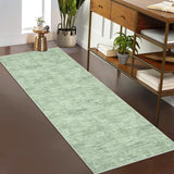 Garvee Solid Green 2.5x10 Hallway Runner Rug Long Kitchen Rug with Rubber Backing Low Pile Stain Resistant Entryway Carpet Washable Modern Runner for Living Room Bedroom - Green