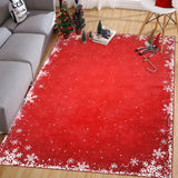 Garvee 5x7 Rug for Living Room Carpet Christmas Rug Snowflake Washable Rugs for Bedroom Aesthetic Throw Rugs with Rubber Backing Non Slip Area Rug for Classroom Christmas Room Decor, Red 5'x7' - Red