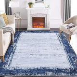 Garvee Washable Bordered Area Rugs 5x7 Non Slip Living Room Rug Modern Printed Bedroom Rug Indoor Contemporary Floor Carpet Non Shedding Throw Carpet for Nursery Dining Room Home Office Navy - Blue