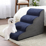 Garvee Dog Stairs for Small Dogs, High Density Foam Dog Stairs 4 Tiers with Non-Slip Bottom for for High Beds Or Couch, with Removable Cover, Best for Dogs Injured,Older Cats,Pets