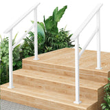 Garvee Hand Rails for Outdoor Steps, Metal Stair Railing Handrail, 3 Step，2 Pack, White - White