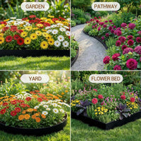 Garvee Metal Garden Edging 40" x 6" (8 Pack) – Bendable Heavy-Duty Galvanized Steel Landscape Border with Hammer-In Stakes, Rustproof for Lawn, Flower Beds & Pathways