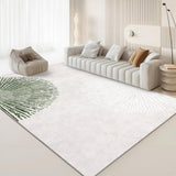 Garvee Modern Abstract Area Rug, 9x12 Washable Low Pile Rug Non Slip Non Shedding Rug, Soft Floor Carpet Foldable Thin Rug, Stain Resistant Rug for Bedroom Living Room Dining Room, Beige - Beige & Green