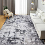 Garvee Modern Abstract 8x10 Rug Faux Wool Ultra Soft Machine Washable Non Slip Grey for Bedroom Dining Room Office - Gray