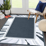 Garvee Modern Grey 8x10 Living Room Rug Modern Washable Rug Bordered Bedroom Rug Low Pile Non-Slip Floor Cover Indoor Non-Shedding Foldable Throw Carpet for Dining Room Home Office Playroom Nursery - Gray
