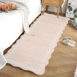 Garvee Washable 2x6 Runner Rug Scalloped Non-Slip Beige for Entryway Kitchen Bathroom High-Traffic Areas - Beige