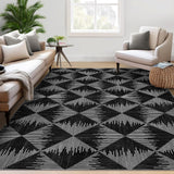 Garvee Modern Rugs 9x12 Black Machine Washable Area Rug for Living Room Bedroom Dining Room Home Office - Black