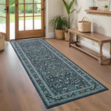 Garvee Washable 2x6 Rugs Vintage Distressed Non Slip Runners for Bedroom Hallway Kitchen Blue - Blue