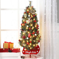 Garvee 4ft Christmas Tree with 85 Lights, Pre-Lit Artificial Desktop Xmas Tree with 8 Mode Includes Red Berries & Sleigh Base for Holiday Indoor DIY Christmas Decor, 1 PCS