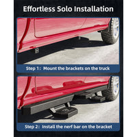 Garvee Running Boards Compatible with Toyota Tacoma Double Cab 2005-2023,Steel Rock Sliders for Toyota Tacoma,Steel Nerf Bars Side Steps Step Bars