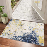 Garvee Area Rug 2x3 Small Rugs Abstract Rug Non-Slip Front Door Rugs Washable Rug Distressed Mat Throw Floor Carpet for Bedroom Rug for Living Room - Yellow Blue