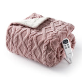 Garvee Electric Throw Blanket Heated Blanket, Sherpa Tufted Heating Lap Blankets with 6 Heating Levels (Pink, Throw 50"x60") - pink