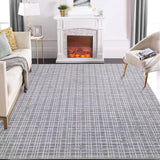 Garvee Washable Rug 8x10 Modern Checkered Area Rugs for Living Room Contemporary Plaid Print Accent Rug Non Slip Backing Throw Carpet Indoor Soft Lightweight Rug for Bedroom Dining Office Grey - Dark Gray