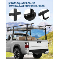 Garvee 1000 LBS Steel Truck Ladder Rack Adjustable For Pickup Truck Bed 49-64 Inches Width, Black
