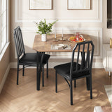 Garvee Dining Table Set for 2, Kitchen Table Chairs Set of 2 with Ultra Comfortable PU Cushion, Dining Room Table Set for 2 Furniture with Kitchen Chairs Suitable for Small Space - Retro Brown - Retro Brown