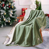 Garvee Throw Heated Blanket, Waffle Electric Blanket with 5 Heating Levels & Auto Off, Soft Flannel & Sherpa Heating Blanket, ETL Certified & Machine Washable, Green - Green