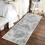 Garvee Machine Washable Runner Rugs 2x6 Vintage Runners Non-Slip Distressed Runner Rug Printed Distressed Indoor Floor Carpet Ultra Soft Rug for Hallway Kitchen Bedside, Grey-Green - Gray-Green