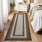 Garvee Washable Brown 2x6 Runners Non Slip Bathroom Rug for Hallways Kitchen Entryway - Brown