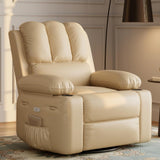 Garvee Widen 22" Power Recliner Chair, Electric Rocker Swivel USB Charger Lazy Boy for Adults, with Vibrating Massage and Heating, 1.5X Sponge Filling for Living Room, Bedroom and Nursery - Beige