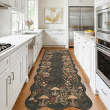 Garvee Scalloped Mushroom Rug 2'x6' Non-Slip Washable Runner Rug for Kitchen Hallway Entryway Brown - Brown
