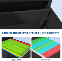 Garvee 4-Drawer File Cabinet with Lock, Heavy Duty Vertical Filing Cabinets for Home Office, Secure Locking Metal Steel Storage Cabinet for Letter/Legal Size File, Assembly Required, Black