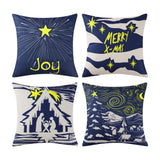 Garvee Christmas Pillow Covers 18 x 18 Inch Set of 4 Nativity Scene Jesus Bethlehem Star Joy Holy Night Winter Holiday Merry Xmas Outdoor Couch Pillows Christmas Decorations for Home Living Room