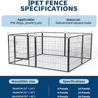 Garvee Outdoor Dog Playpen, 40"H Heavy Duty Metal Pet Exercise Pen, Metal Dog Fence with Gate, Pet Fence for Large/Small Dogs, Portable Dog Fence for RV Camping, Yard, Garden, 8 Panels