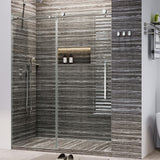 Garvee Glass Shower Door (60" W x 75" H), Frameless Sliding Shower Door with Waterroof Strip, Bathroom Door with Clear SGCC Tempered Glass(8mm), Silver - Silver