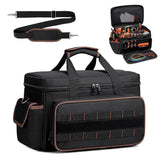 Garvee 17" Tool Bags for Men, Premium Oxford Storage Organizer, Multi-Purpose Work Tote Bag, 17" Size, Black and Brown - Black Coffee