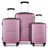 Garvee 3 Piece Hardshell Luggage Sets 20in/24in/28in Expandable Lightweight Durable Suitcase Pink - Pink As Shown