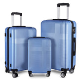 Garvee 3 Piece Luggage Set With TSA Lock Durable Lightweight Hardshell Suitcases Travel 20in 24in 28in Light Blue