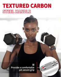 Garvee 45 LB Hex Dumbbell Set of 2 with Cast Iron Core, Rubber Encased Coating and Textured Carbon Steel Handle for Home Gym Strength Training