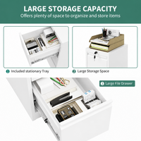 Garvee Metal File Cabinet with 4-Drawer, Heavy Duty Metal Filing Cabinet for Letter/Legal/A4/F4 Documents, Secure Locking, Anti-Tilt System, Vertical Storage for Home Office, White