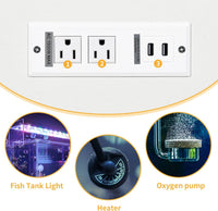 Garvee 40-50 Gallon Aquarium Stand, Fish Tank Stand with Power Outlets, Aquarium Cabinet for Fish Tank,Metal Fish Tank Stand with Storage Suitable for Turtle Tank, Reptile Terrarium, 660LBS Capacity, White