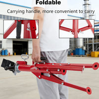 Garvee V-Head Pipe Jack Stand - 28-52 Inch Adjustable Height, Heavy-Duty 2500 lb Capacity with 4-Ball Transfer and Portable Folding Legs