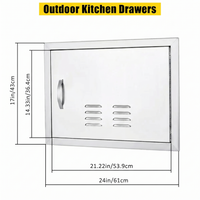 Garvee BBQ Access Door 24W x 17H Inch,Outdoor Kitchen Doors with Weatherproof 304 Stainless Steel Built in Single Access Doors for Outside Kitchen Commercial Grilling BBQ Island Barbeque Station S