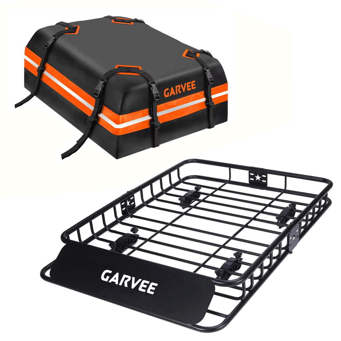 Garvee 51"x36" Universal Rooftop Cargo Carrier Basket – 200lbs Capacity Luggage Rack with Cargo Bag for SUV, Truck & Car