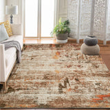 Garvee 6 ft x 9 ft Washable Area Rug, Non Slip Abstract Rug, Soft Faux Wool, Low Pile, Brown for Living Room Bedroom Dining Room - Camel Brown