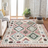 Garvee Washable Modern Area Rug Geometry Style Bohemian Rustic Geometric 10'x13' Red for Bedroom Kitchen Living Room - Red