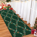 Garvee Christmas Decor Area Rug 2x6 Green Foldable Soft Non-Shedding Washable Low Pile Indoor Holiday Carpet - Green