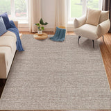 Garvee 5x7 Washable Area Rugs Solid Indoor Rug for Living Room Bedroom Brown Low Pile Non-Shedding Carpet - Brown